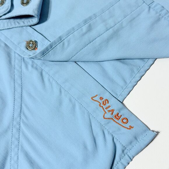 Orvis Men’s Long Sleeve Vented Fishing Camp Shirt Blue Polyamide Size L (A7) - Picture 5 of 12